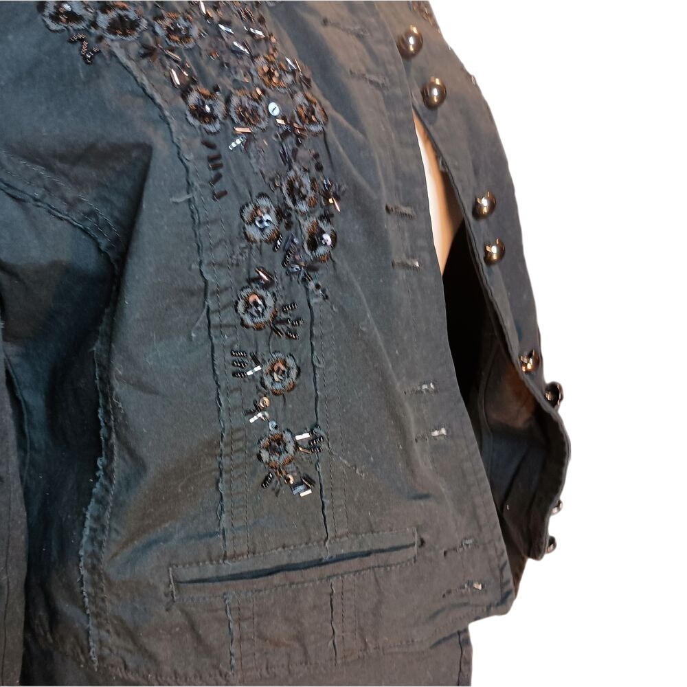 Venezia beaded‎ black coat SKUW104 - Picture 6 of 10